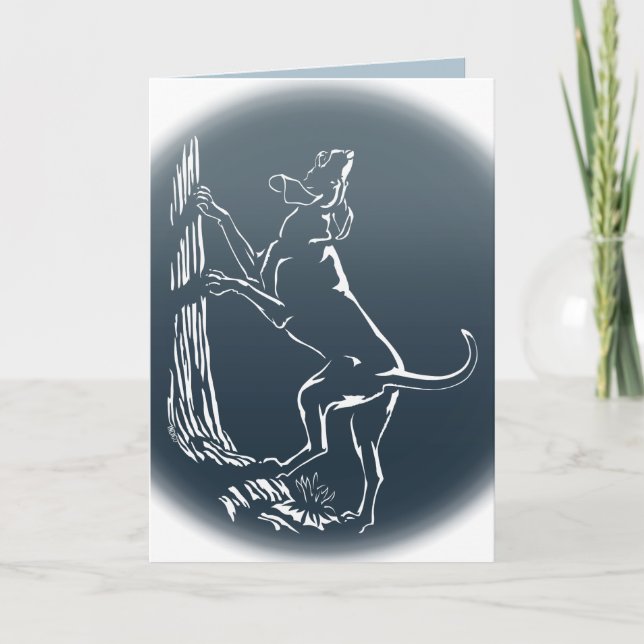 Hound Dog Cards Personalized Dog Art Greeting Card (Front)