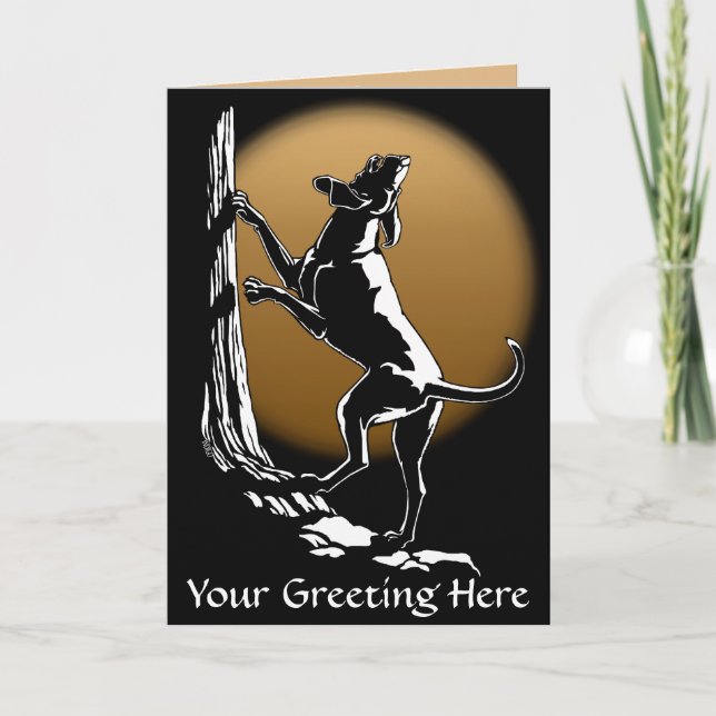 Hound Dog Cards Personalized Dog Art Greeting Card (Front)