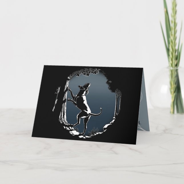 Hound Dog Cards Personalized Dog Art Greeting Card (Front)