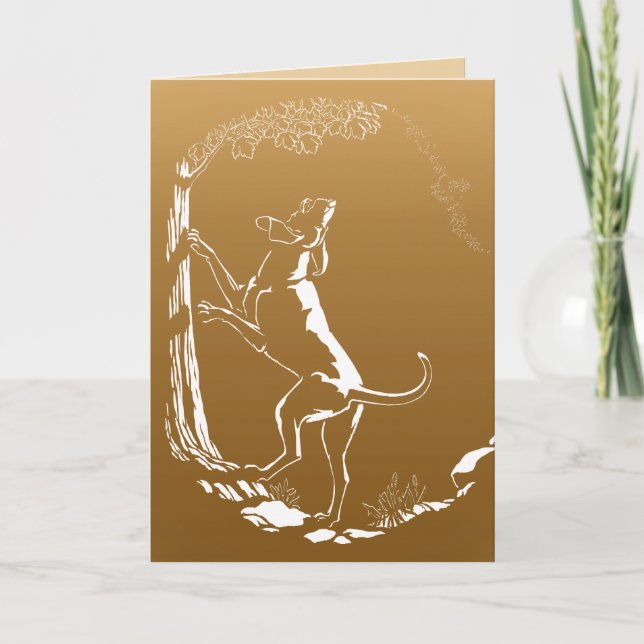 Hound Dog Cards Personalized Dog Art Greeting Card (Front)