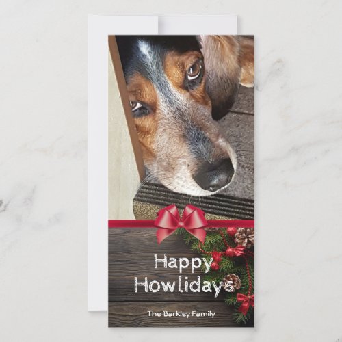 Hound Dog Christmas Beagle Photo Happy Howlidays Holiday Card