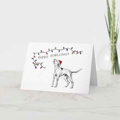 Hound Dog Christmas Card _ blank inside