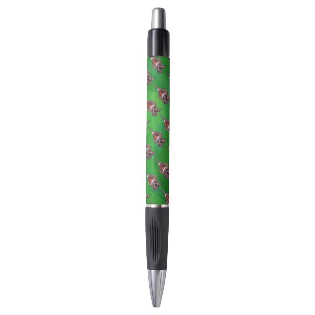 Hound Dog Christmas On Green Pen (Front Vertical)