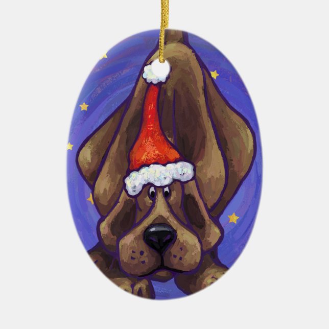 Hound Dog Christmas Ornament (Front)