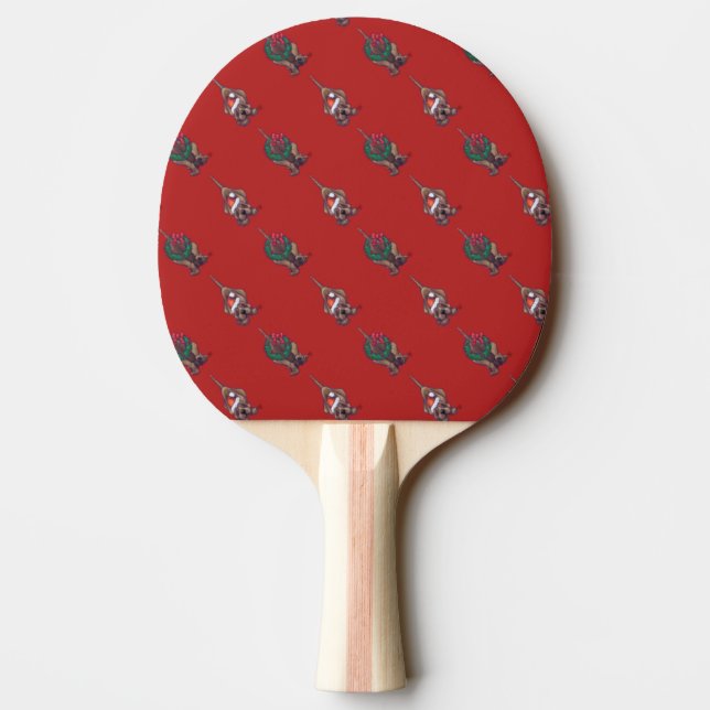 Hound Dog Christmas Ping-Pong Paddle (Back)