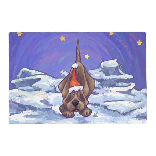 Hound Dog Christmas Placemat (Front)