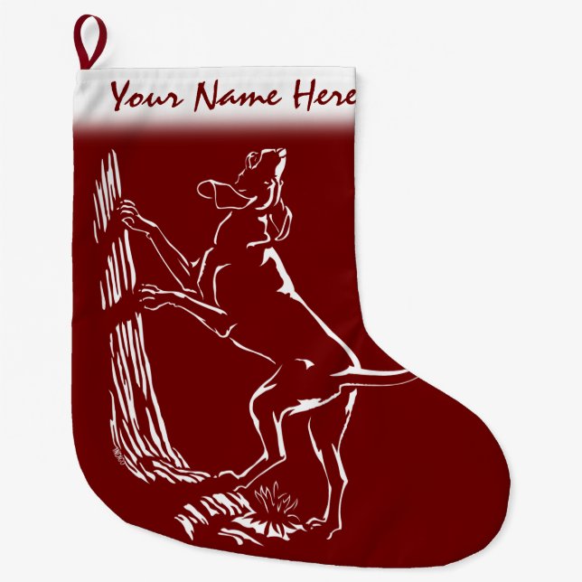 Hound Dog Christmas Stocking Dog Lover Stockings (Front)