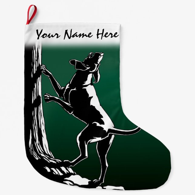 Hound Dog Christmas Stocking Dog Lover Stockings (Front)