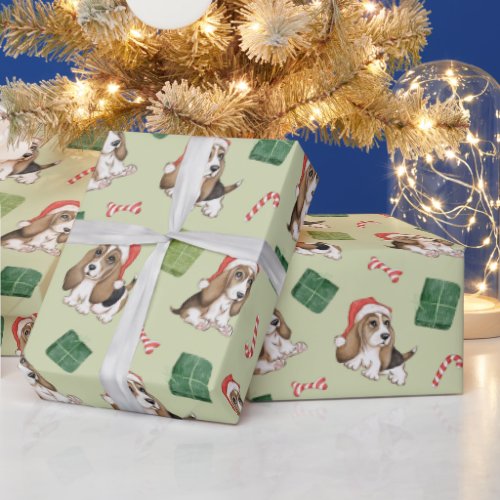 Hound Dog Christmas Wrapping Paper