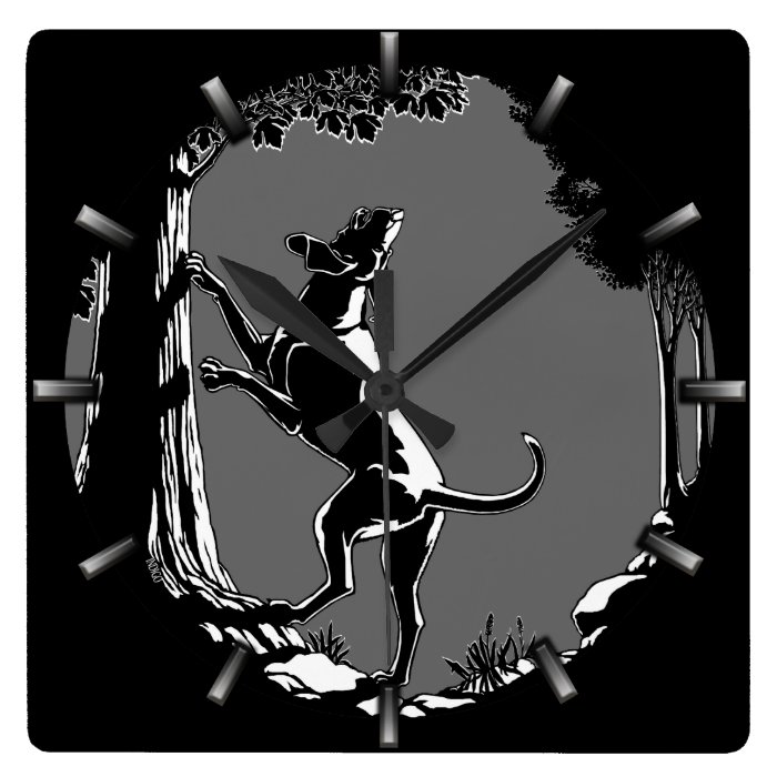 Hound Dog Clock Hunting Dog Art Wall Clock