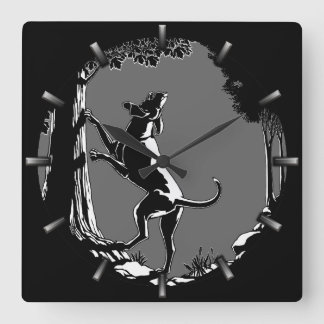 Hound Dog Clock Hunting Dog Art Wall Clock