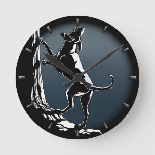 Hound Dog Clock Hunting Dog Art Wall Clock