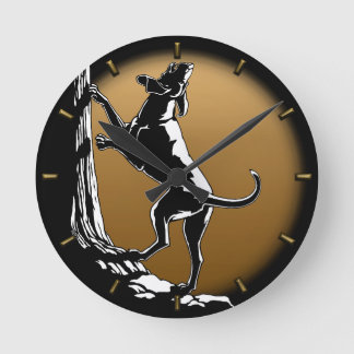 Hound Dog Clock Hunting Dog Art Wall Clock
