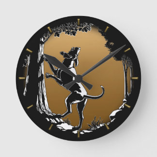 Hound Dog Clock Hunting Dog Art Wall Clock