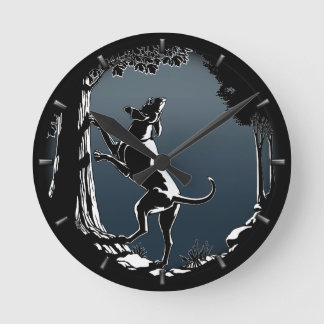 Hound Dog Clock Hunting Dog Art Wall Clock