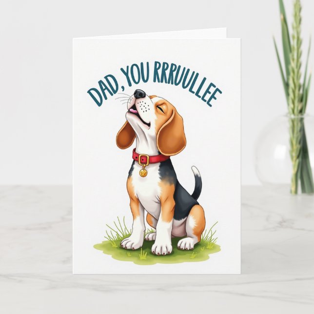 Hound Dog Dad You Rule Art Card (Front)