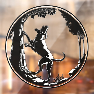 Hound Dog Decal Hunting Dog Art Window Cling