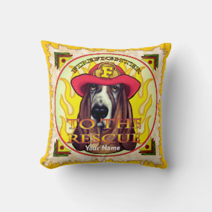 Hound Dog Firefighter pillow