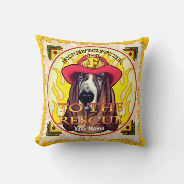 Hound Dog  Firefighter pillow (Front)