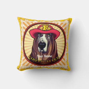 Hound Dog Firefighter pillow
