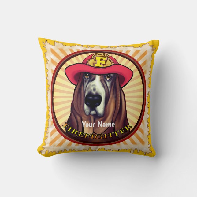 Hound Dog  Firefighter pillow (Front)
