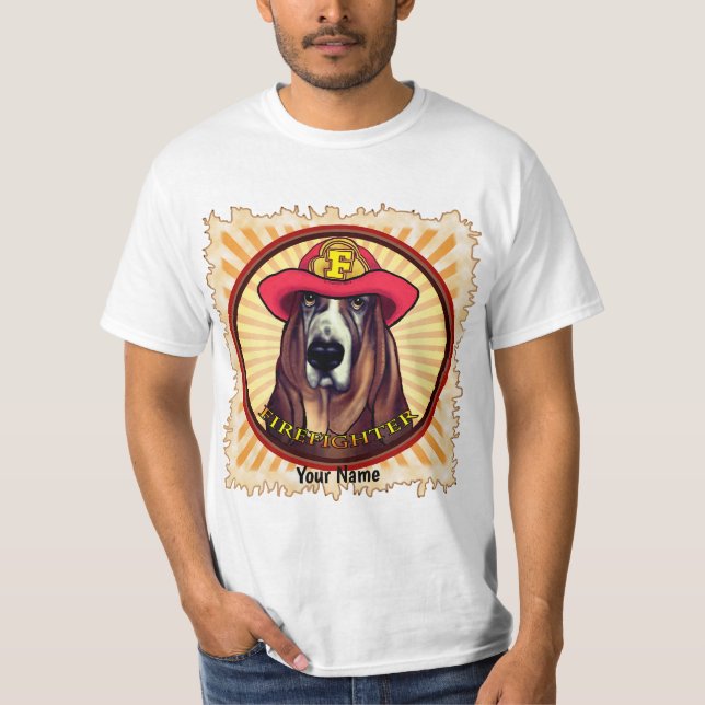 Hound Dog Firefighter  T-Shirt (Front)