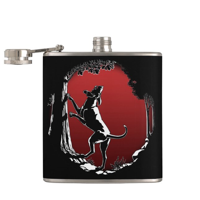 Hound Dog Flask Custom Hunting Dog Drink Flasks (Opened)