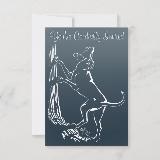 Hound Dog Invitations Personalize Hunting Dog Card (Front)