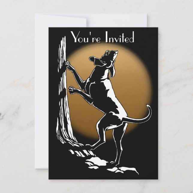 Hound Dog Invitations Personalize Hunting Dog Card (Front)