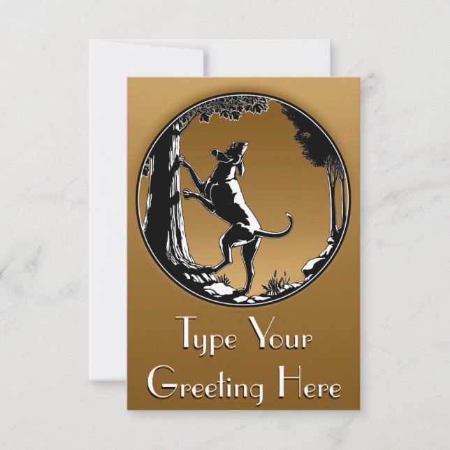 Hound Dog Invitations Personalize Hunting Dog Card (Front)