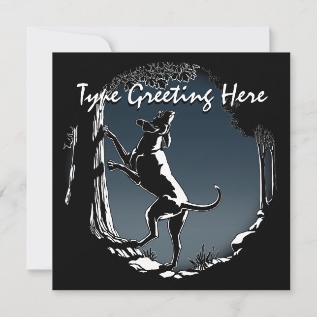 Hound Dog Invitations Personalize Hunting Dog Card (Front)