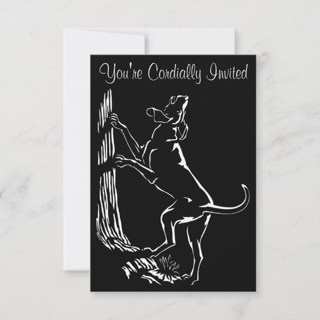 Hound Dog Invitations Personalize Hunting Dog Card (Front)
