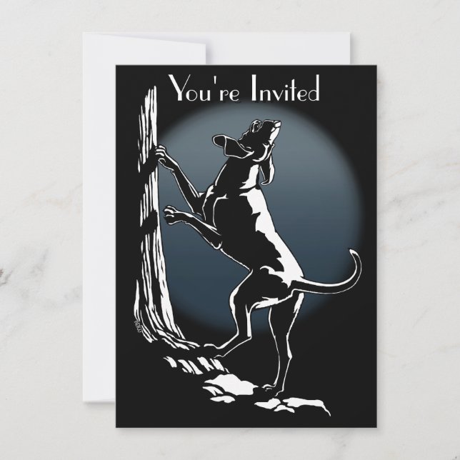 Hound Dog Invitations Personalize Hunting Dog Card (Front)