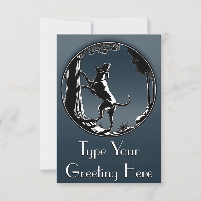 Hound Dog Invitations Personalize Hunting Dog Card (Front)