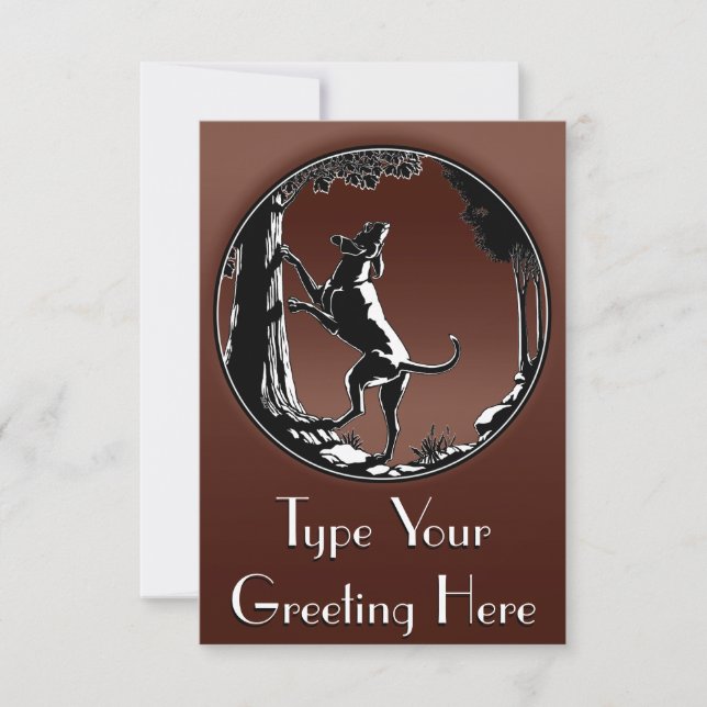 Hound Dog Invitations Personalize Hunting Dog Card (Front)