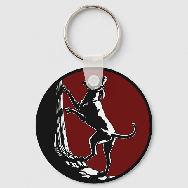 Hound Dog Keychain Hunting Dog Art Keychains (Front)