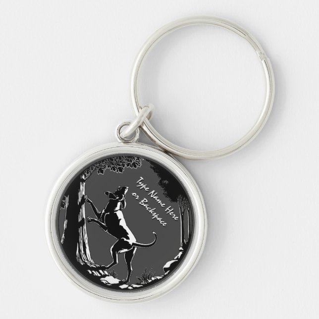 Hound Dog Keychain Personalized Hunting Dog Gift (Front)