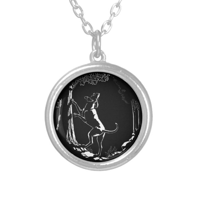 Hound Dog Necklace Hunting Dog Art Necklace Gifts (Front)