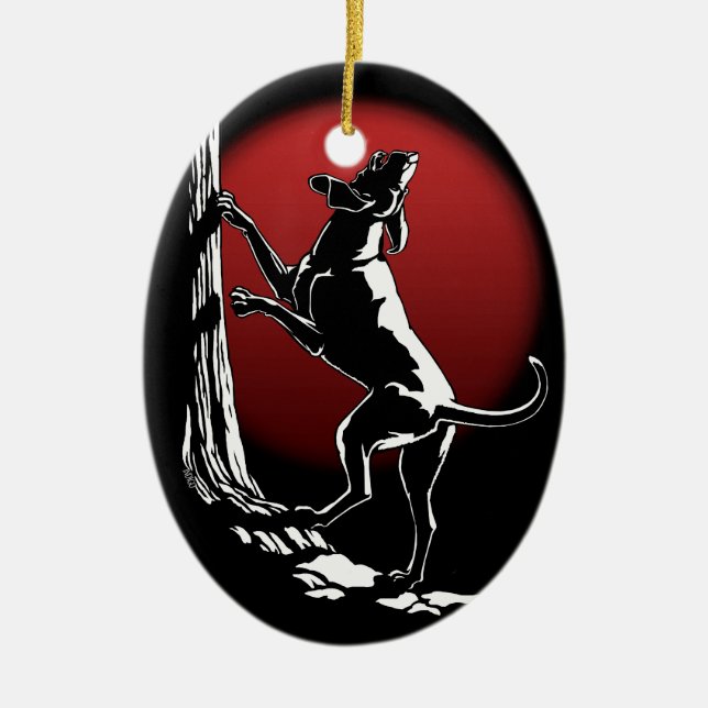Hound Dog Ornament Custom Hunting Dog Decoration (Front)