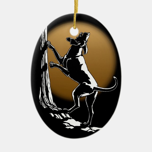 Hound Dog Ornament Custom Hunting Dog Decoration (Front)