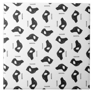 Hound Dog Pattern Vintage Art CUSTOM COLOR Ceramic Tile