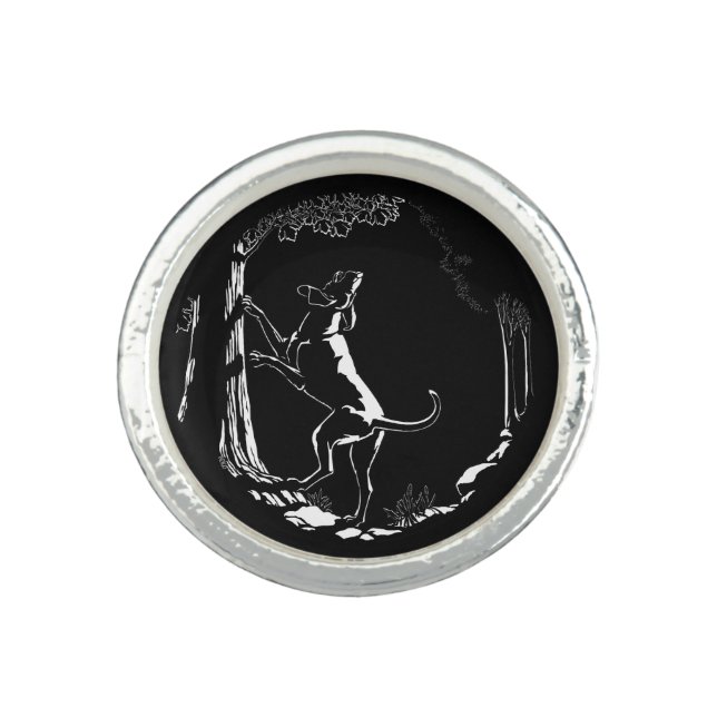 Hound Dog Rings Hunting Dog Art Jewelry Ring Gifts (Front)