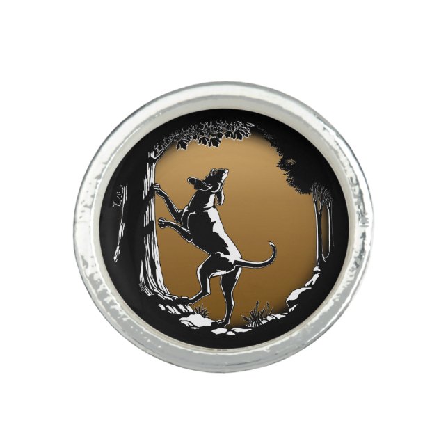 Hound Dog Rings Hunting Dog Art Jewelry Ring Gifts (Front)