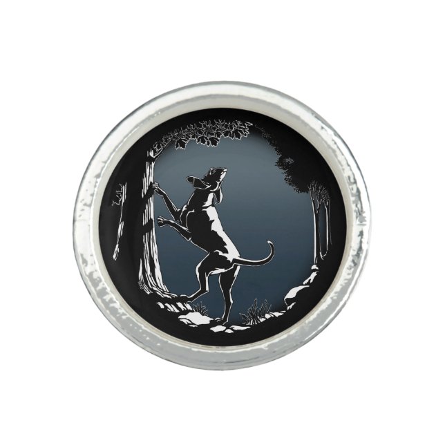 Hound Dog Rings Hunting Dog Art Jewelry Ring Gifts (Front)