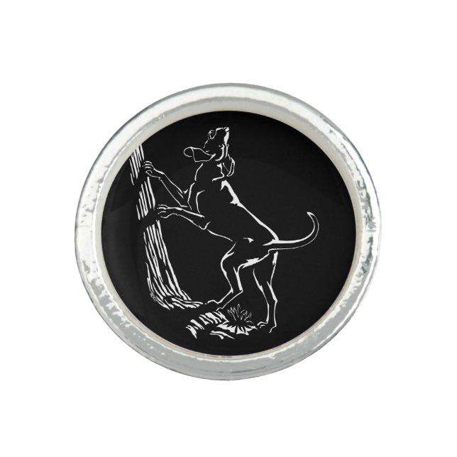 Hound Dog Rings Hunting Dog Art Jewelry Ring Gifts (Front)