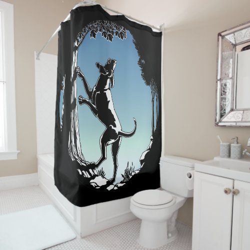 Hound Dog Shower Curtain Coonhound Hunting Dog