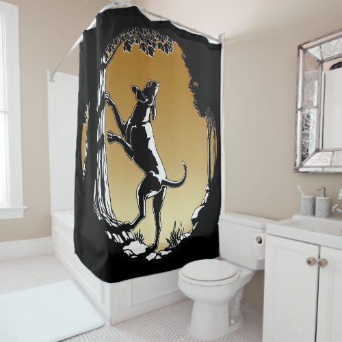 Hound Dog Shower Curtain Coonhound Hunting Dog