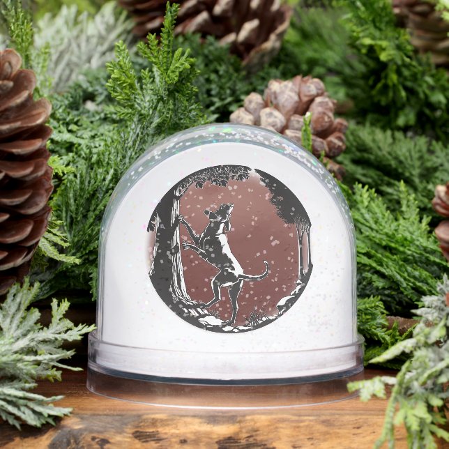 Hound Dog Snow Globe Custom Hunting Dog Snow Globe (Winter)