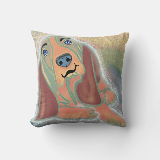 Hound Dog Throw Pillow (Front)