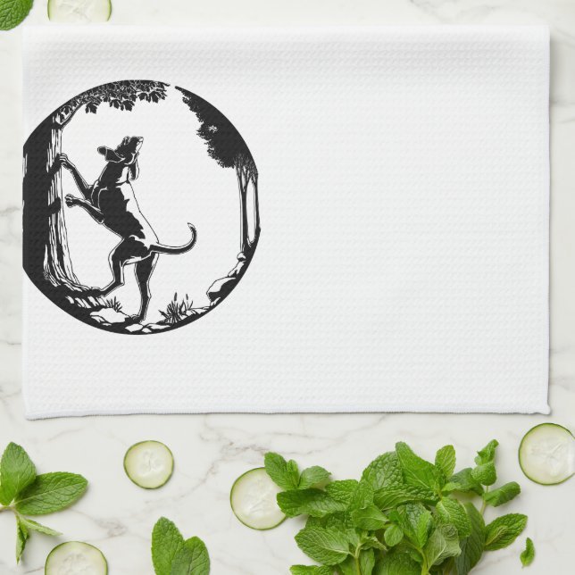 Hound Dog Towel Hunting Dog Art Tea Towel (Folded)